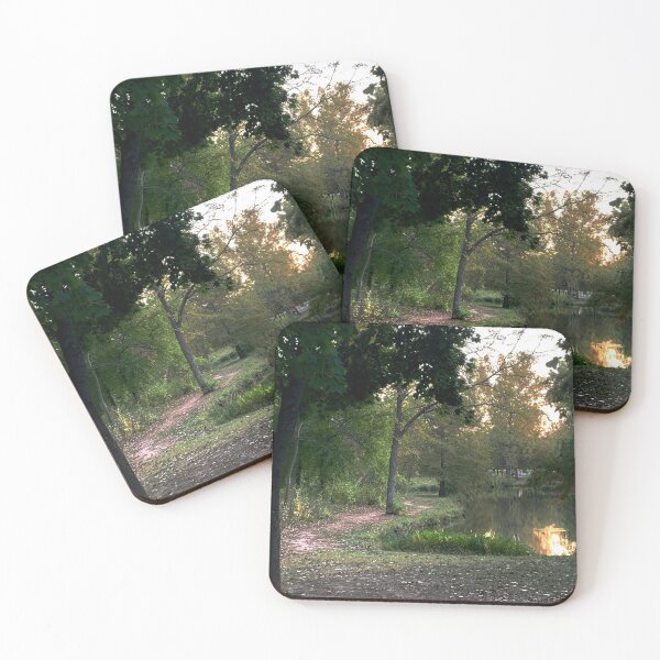 Item preview, Beautiful Trail Scene with a Pond - Tomahawk Creek Pond Overland Park KS  designed and sold by Zen  Goat.