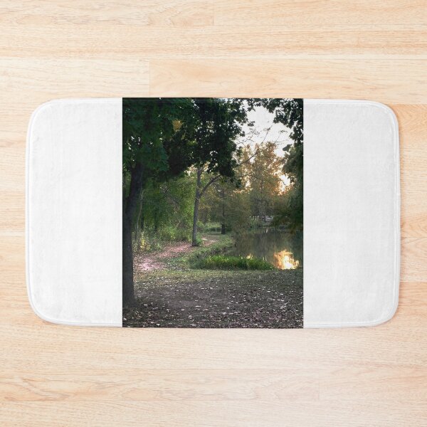 Item preview, Beautiful Trail Scene with a Pond - Tomahawk Creek Pond Overland Park KS  designed and sold by Zen  Goat.