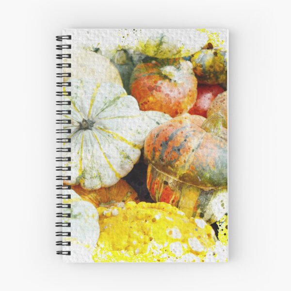 Aperçu de l'œuvre Aquarelle de courges d'automne colorées créée et vendue par TwoSmallPtatoes.