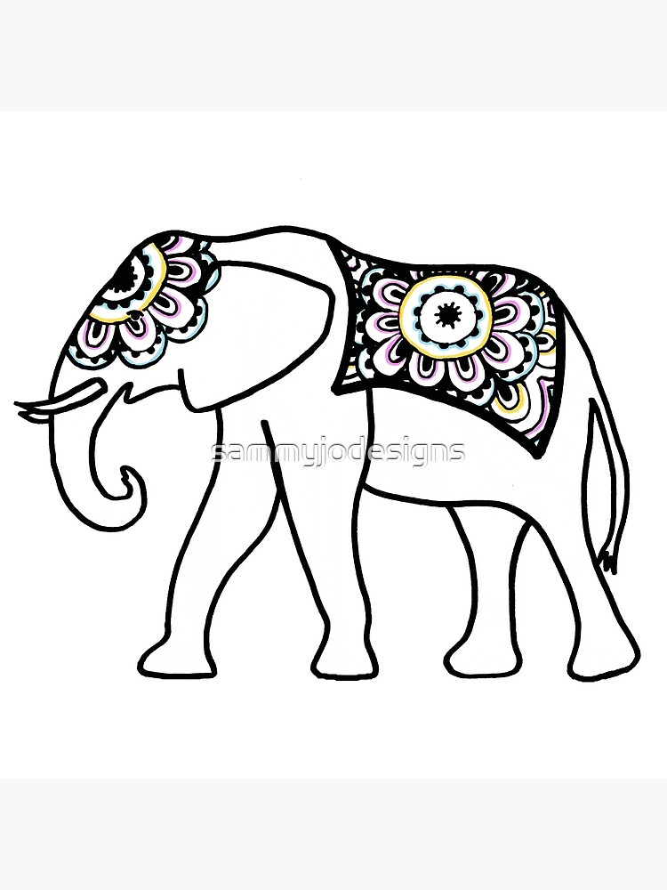 "Mandala Elephant" Canvas Print for Sale by sammyjodesigns | Redbubble