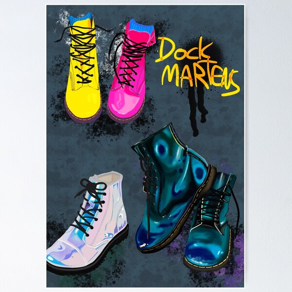 Poster avec l uvre Doc Martens de l artiste Smeared Eyeliner.png Redbubble