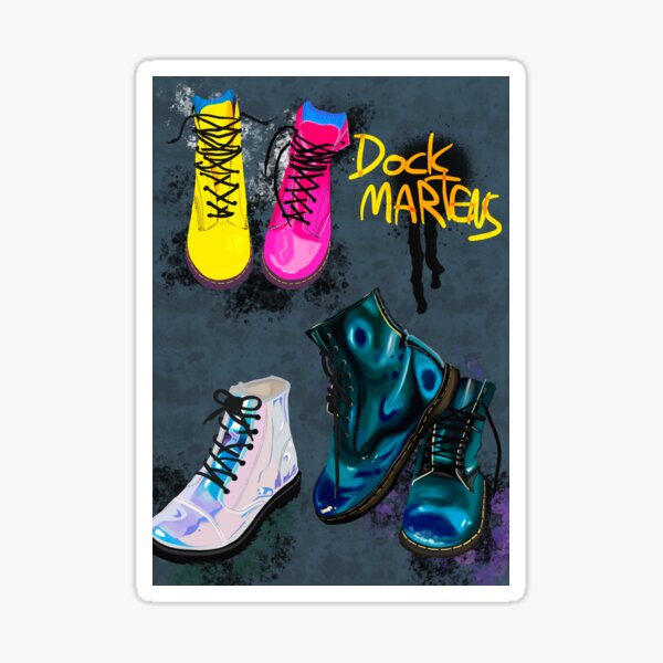 Doc Martins - Holographic Glitter Sticker, Dr, Martins, Platform Shoes,  Stanley Sticker, Grunge, Glitter Sticker, Boot Sticker, Shoe