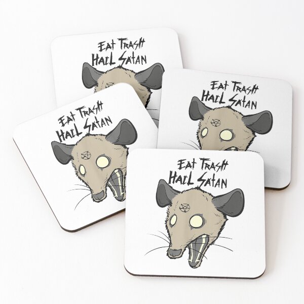 Item preview, Eat Trash Hail Satan Funny Occult Possum Satanic Pentagram designed and sold by JanelAmico.