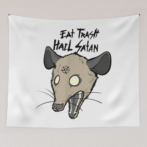 Item preview, Eat Trash Hail Satan Funny Occult Possum Satanic Pentagram designed and sold by JanelAmico.