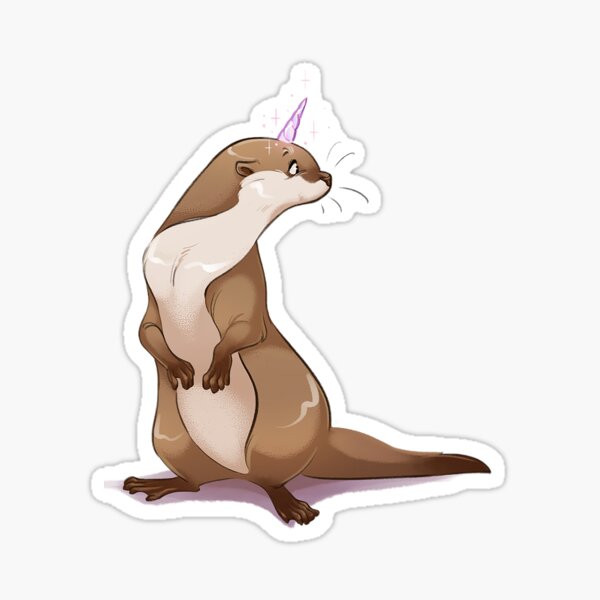 Loutre licorne 2 Sticker