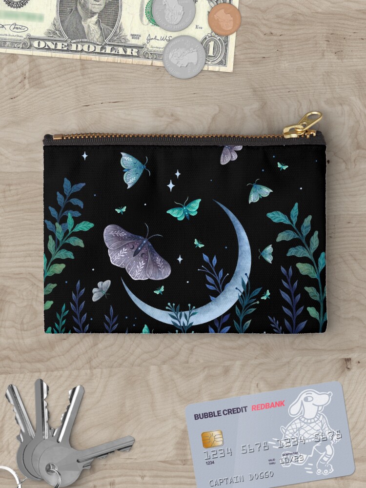 Thumbnail 3 of 4, Zipper Pouch, Moth Garden designed and sold by episodicDrawing.