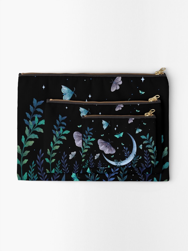 Thumbnail 2 of 4, Zipper Pouch, Moth Garden designed and sold by episodicDrawing.