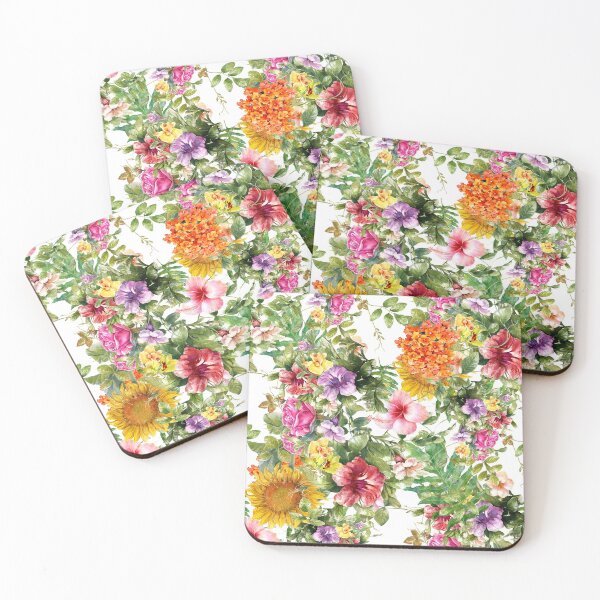 Item preview, Watercolor leaf flowers seamless pattern designed and sold by Lefteris Betsis.