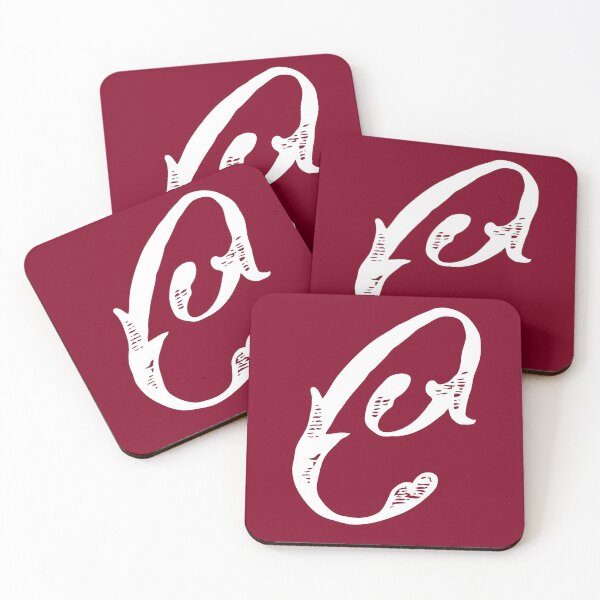 Item preview, Vintage Stylish White Burgundy Red Monogram Letter C designed and sold by Vintage-TM.
