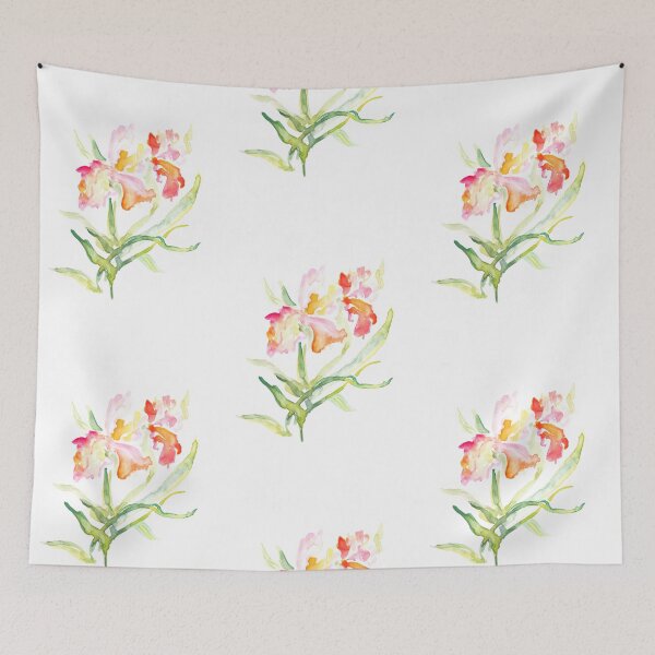 Item preview, Orange iris floral print designed and sold by BeeTartprints.