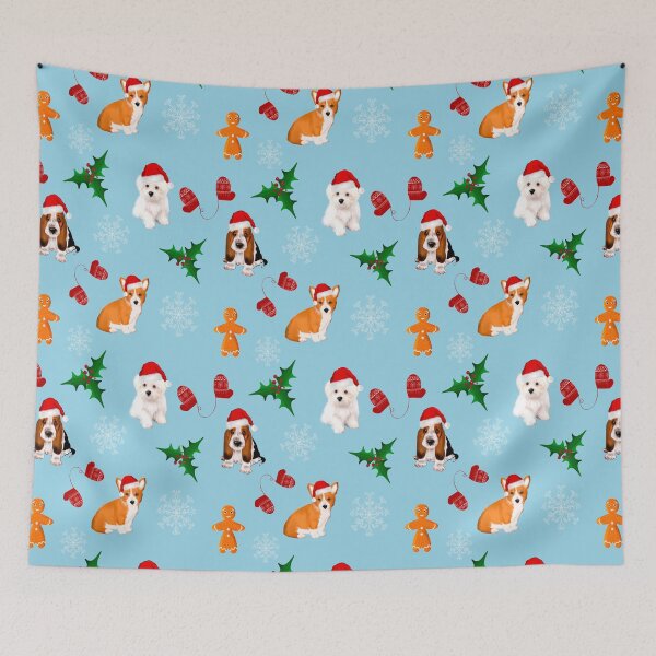 Item preview,  Christmas,festive puppies pattern  designed and sold by MariaMarinova.