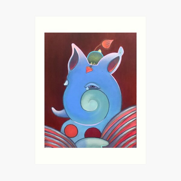 Madame Ele Fan, an #elephant who has to #perform Art Print