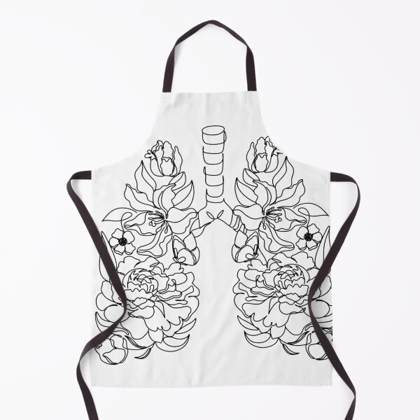 Item preview, Floral Lungs Line Art. Medical concept flowers shaped in human lungs. Coronavirus concept, viral epidemic. Harm of smoking designed and sold by OneLinePrint.