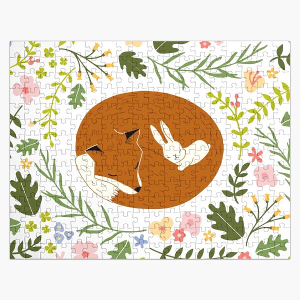 Friendship Fox - Rabbit - BgWhite Puzzle