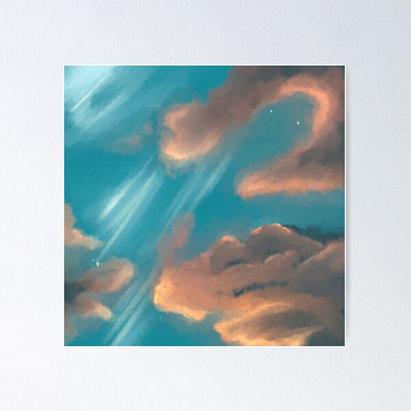 Item preview, Late evening clouds with stars / sparkles designed and sold by Jenny Romeril.