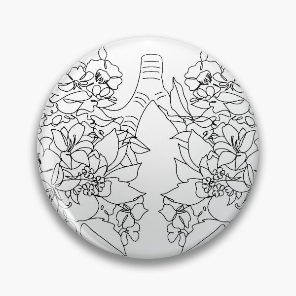 Item preview, Floral Lungs Line Art. Medical concept flowers shaped in human lungs. Coronavirus concept, viral epidemic. Harm of smoking designed and sold by OneLinePrint.
