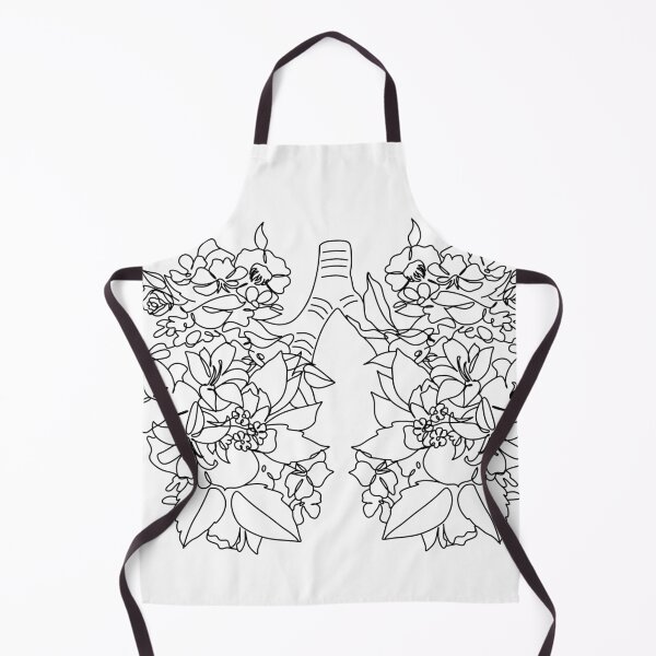 Item preview, Floral Lungs Line Art. Medical concept flowers shaped in human lungs. Coronavirus concept, viral epidemic. Harm of smoking designed and sold by OneLinePrint.