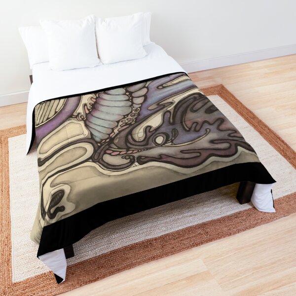 Purple Sea Koi Unicorn Dragon Comforter