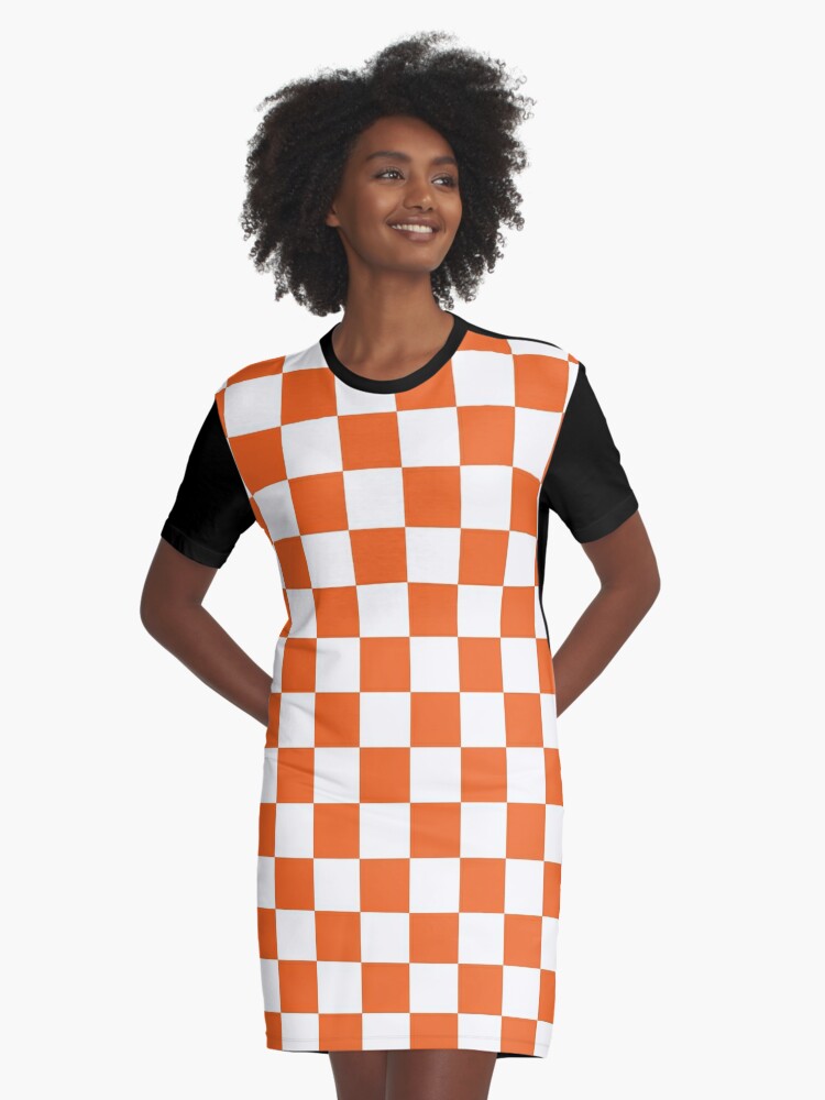 Checkerboard overall shop dress