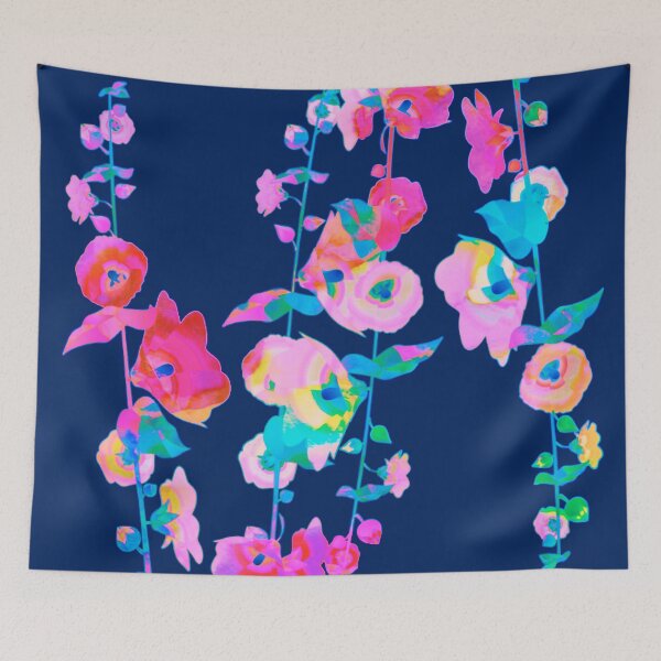 Item preview, colorful hollyhocks designed and sold by clemfloral.