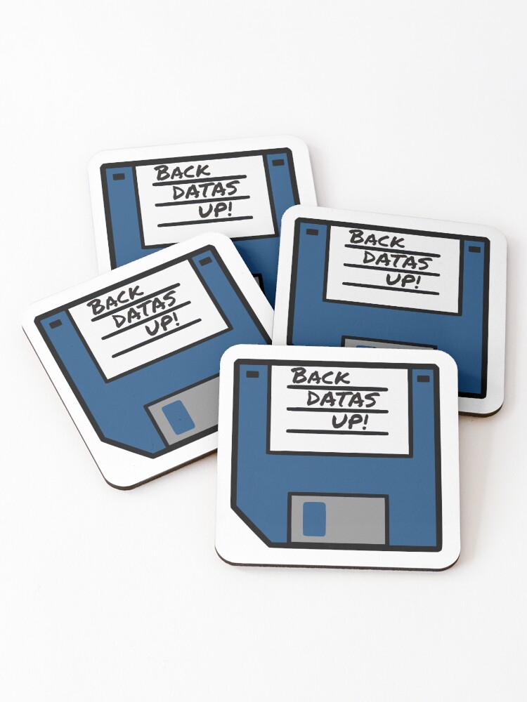 Thumbnail 1 of 5, Coasters (Set of 4), Back Datas Up! Floppy Disk designed and sold by hackmethod.