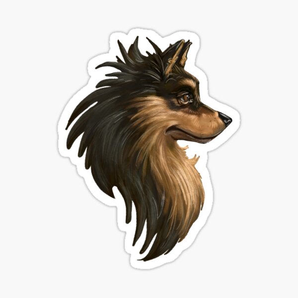 Dog - A head of a Finnish Lapphund Sticker