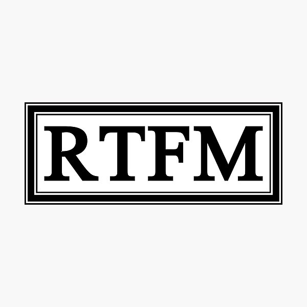Item preview, RTFM designed and sold by Kreativista.