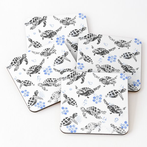 Item preview, Black turtle print on white designed and sold by Dibujo Divertido.