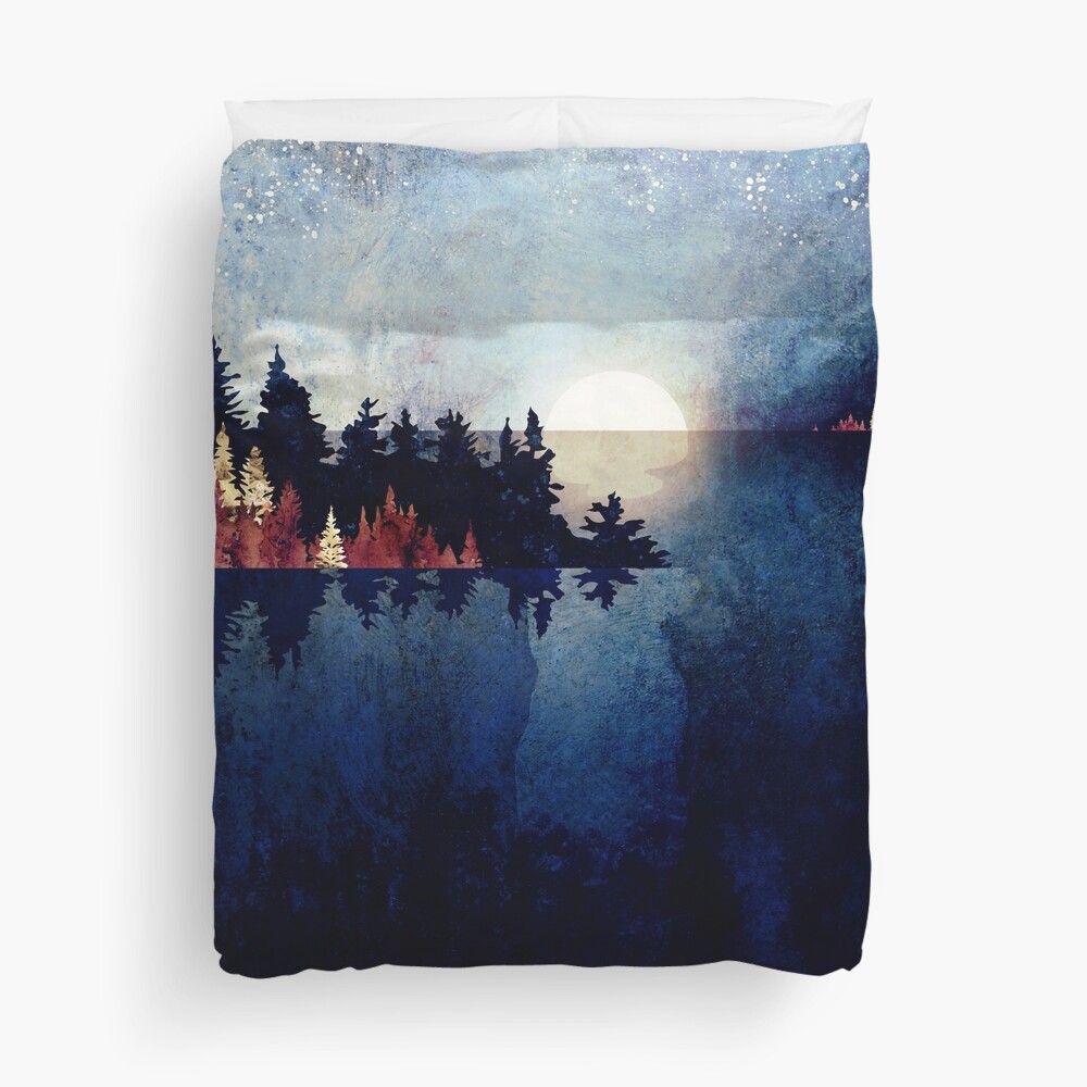 Autumn Moon Reflection Duvet Cover
