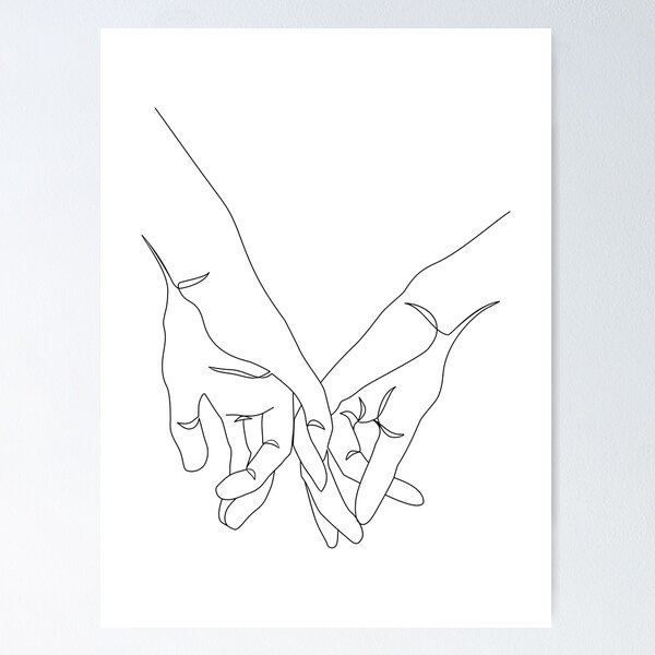 Item preview, One Line Art Couple Hands designed and sold by Tinteria.