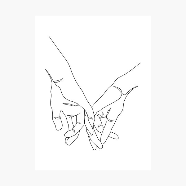Item preview, One Line Art Couple Hands designed and sold by Tinteria.