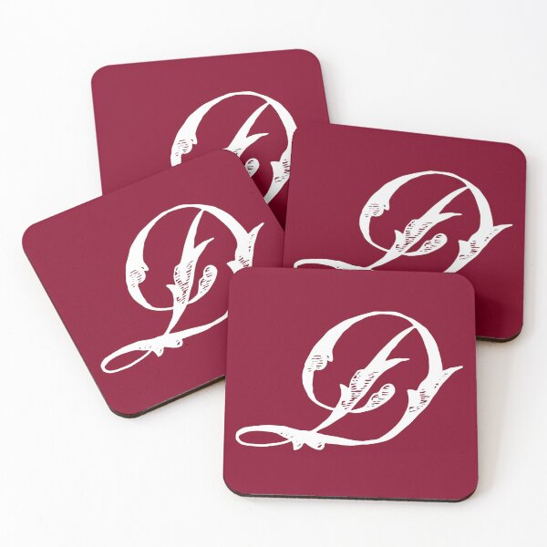 Item preview, Vintage Stylish White Burgundy Red Monogram Letter D designed and sold by Vintage-TM.