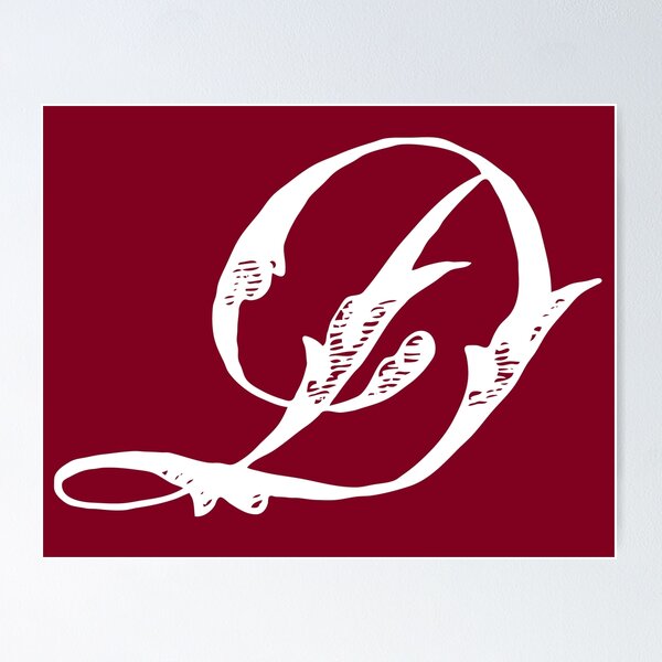Item preview, Vintage Stylish White Burgundy Red Monogram Letter D designed and sold by Vintage-TM.