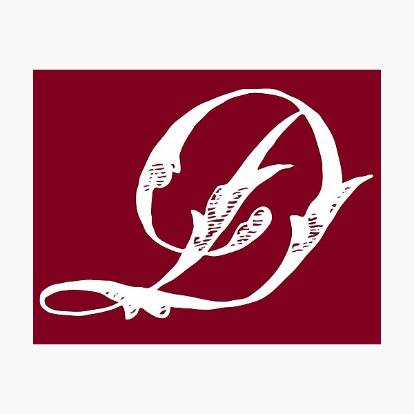Item preview, Vintage Stylish White Burgundy Red Monogram Letter D designed and sold by Vintage-TM.