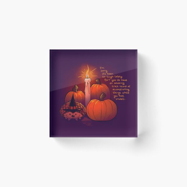 Item preview, "I'm Sorry it's Been so Tough Lately" Pumpkin Witch Hedgehog designed and sold by thelatestkate.