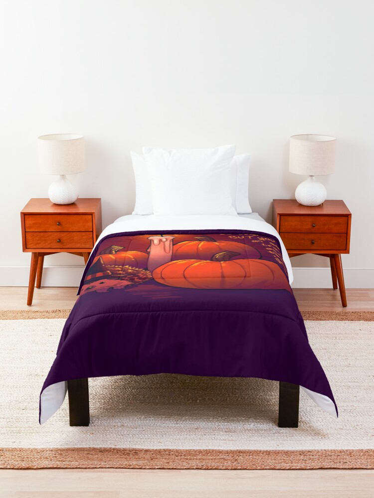 Alternate view of "I'm Sorry it's Been so Tough Lately" Pumpkin Witch Hedgehog Comforter