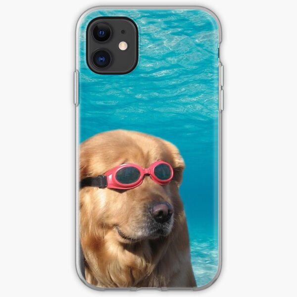 Swimmer Dog Poster iPhone Soft Case