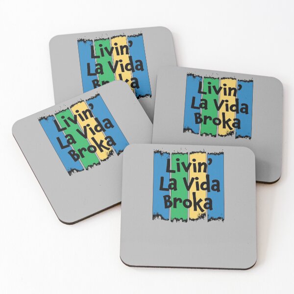 Item preview, Livin' La Vida Broka - Funny Quote Gift - Retro Colrs & Black Lettering Design designed and sold by Richard529.