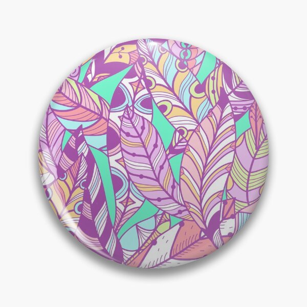 Item preview, 1980s Bohemian Chic Pink Lavender Green Yellow Feathers designed and sold by IamTrending.