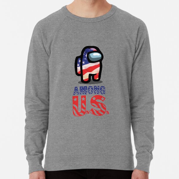 Among US USA Flag Patriot Game Character Lightweight Sweatshirt