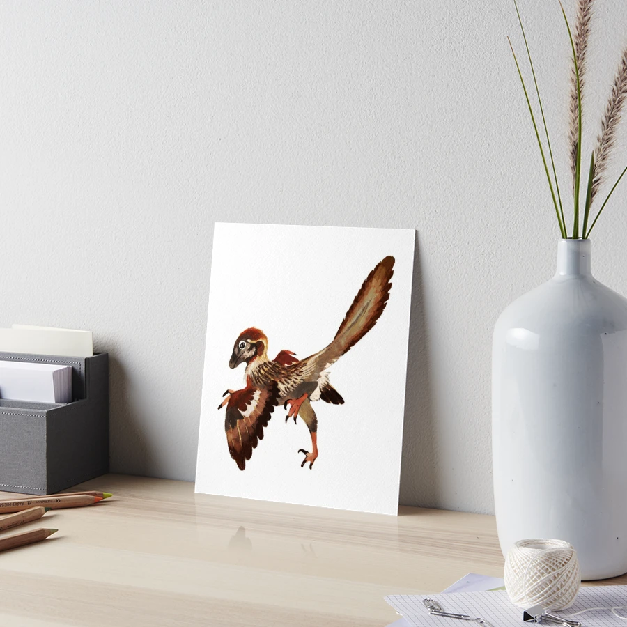 Cute Deinonychus Art Board Print for Sale by saradrawspaleo