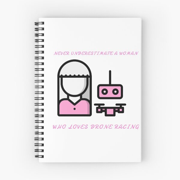Item preview, never underestimate woman loves drone racing designed and sold by OneOriginalTee.