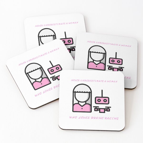 Item preview, never underestimate woman loves drone racing designed and sold by OneOriginalTee.