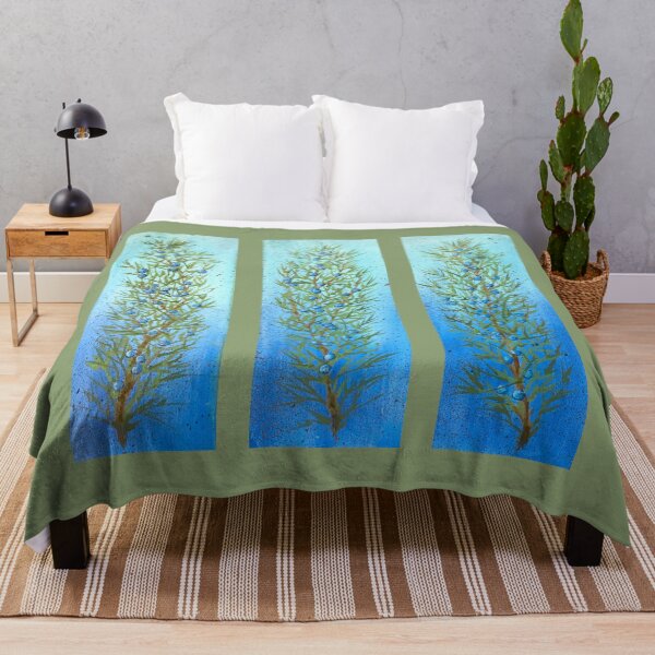 Item preview, Juniper Sprigs with Blue Berries on Vibrant Blues designed and sold by Duncan Bullock.