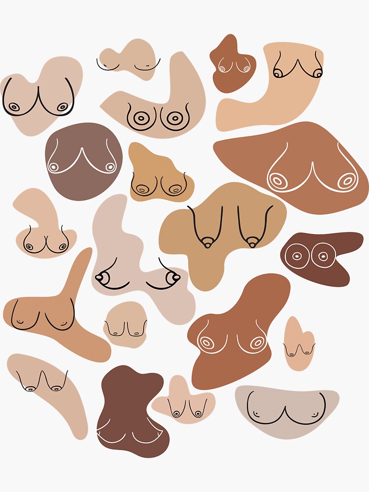 Boob Art, Boho Woman Art Sticker for Sale by MMonroeStudio