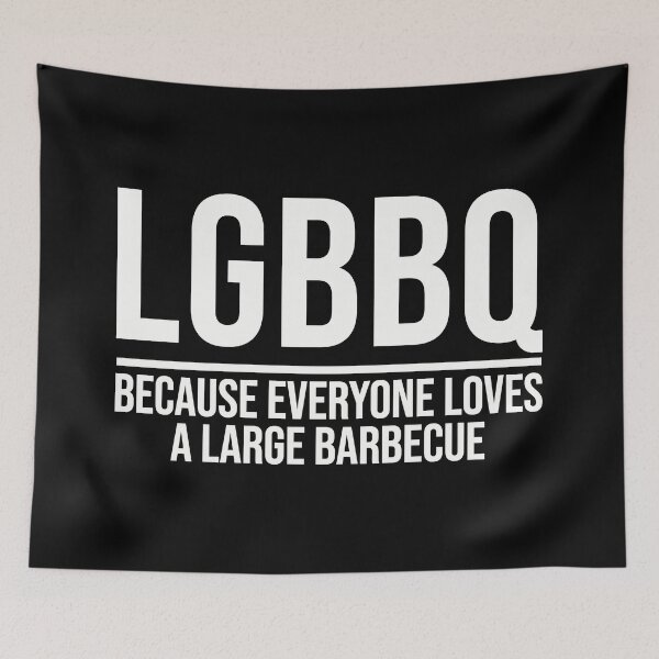 Item preview, EVERYBODY LOVES A LARGE BARBECUE White designed and sold by thedvguy.