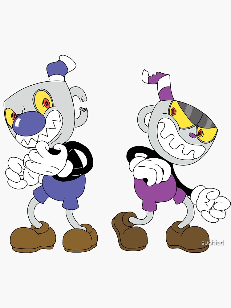 Cuphead Mugman & Bendy Fan Art Sticker 