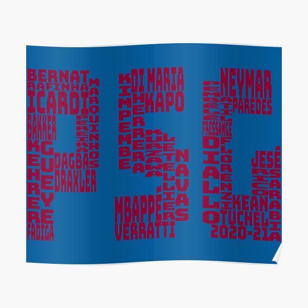 Paris Saint-Germain 2020 - 2021 Poster