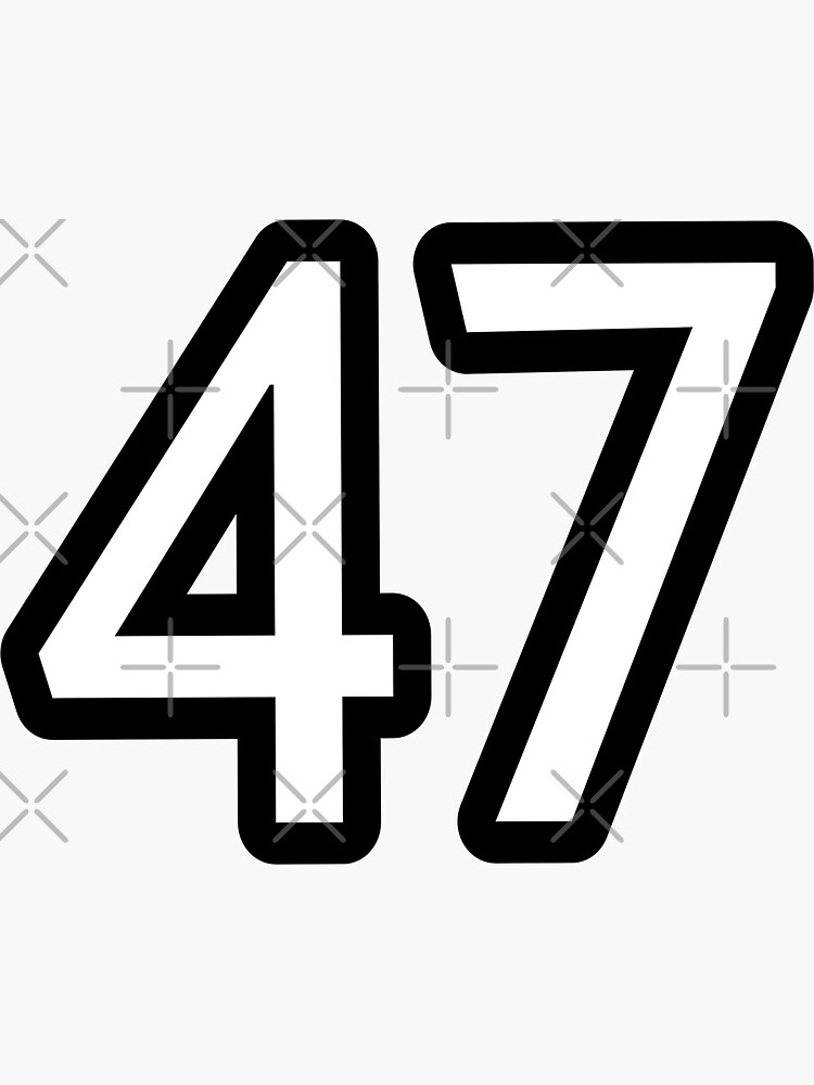 "Number 47 jersey Minimal" Sticker by Impressions94 Redbubble