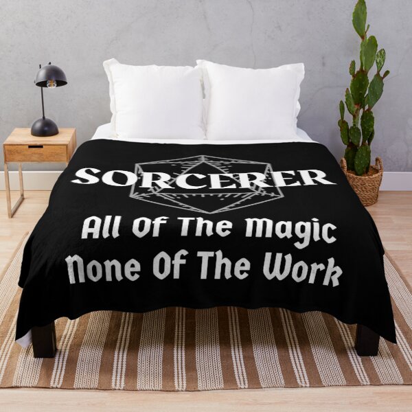 Item preview, "All Of The Magic. None Of The Work" DND Sorcerer Class D20 Print designed and sold by ToplineDesigns.